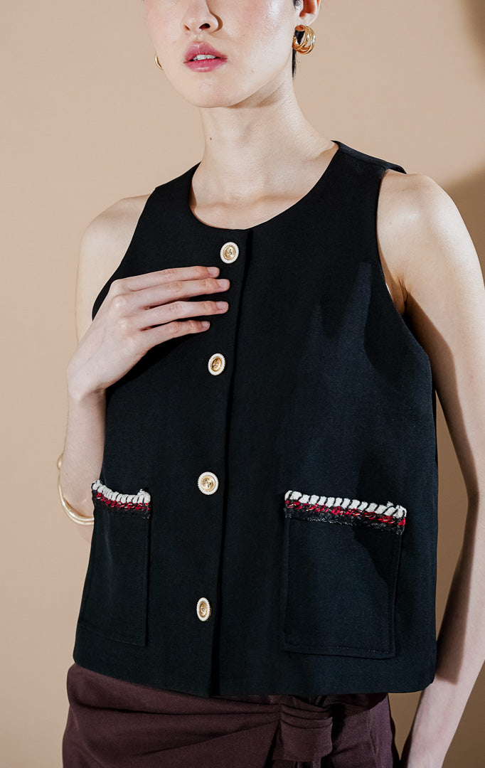 Shailene Vest Black - View 4