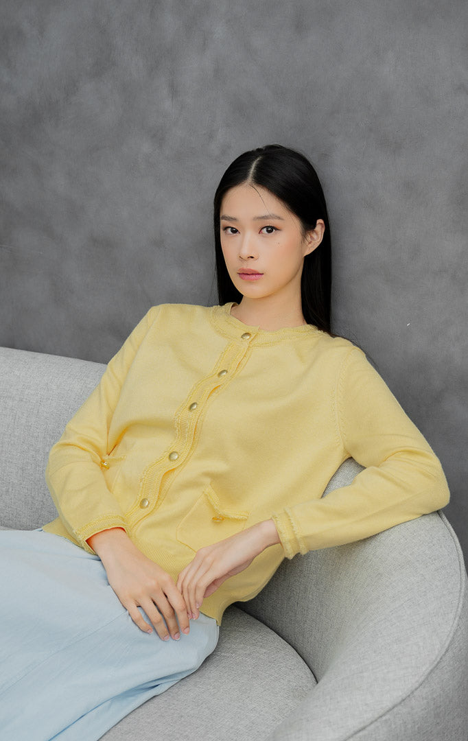 Guilin Cardigan Butter Yellow - View 6